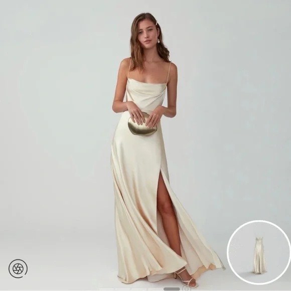 white christmas dresses Marseille Embossed Maxi Dress, Champagne main image 1